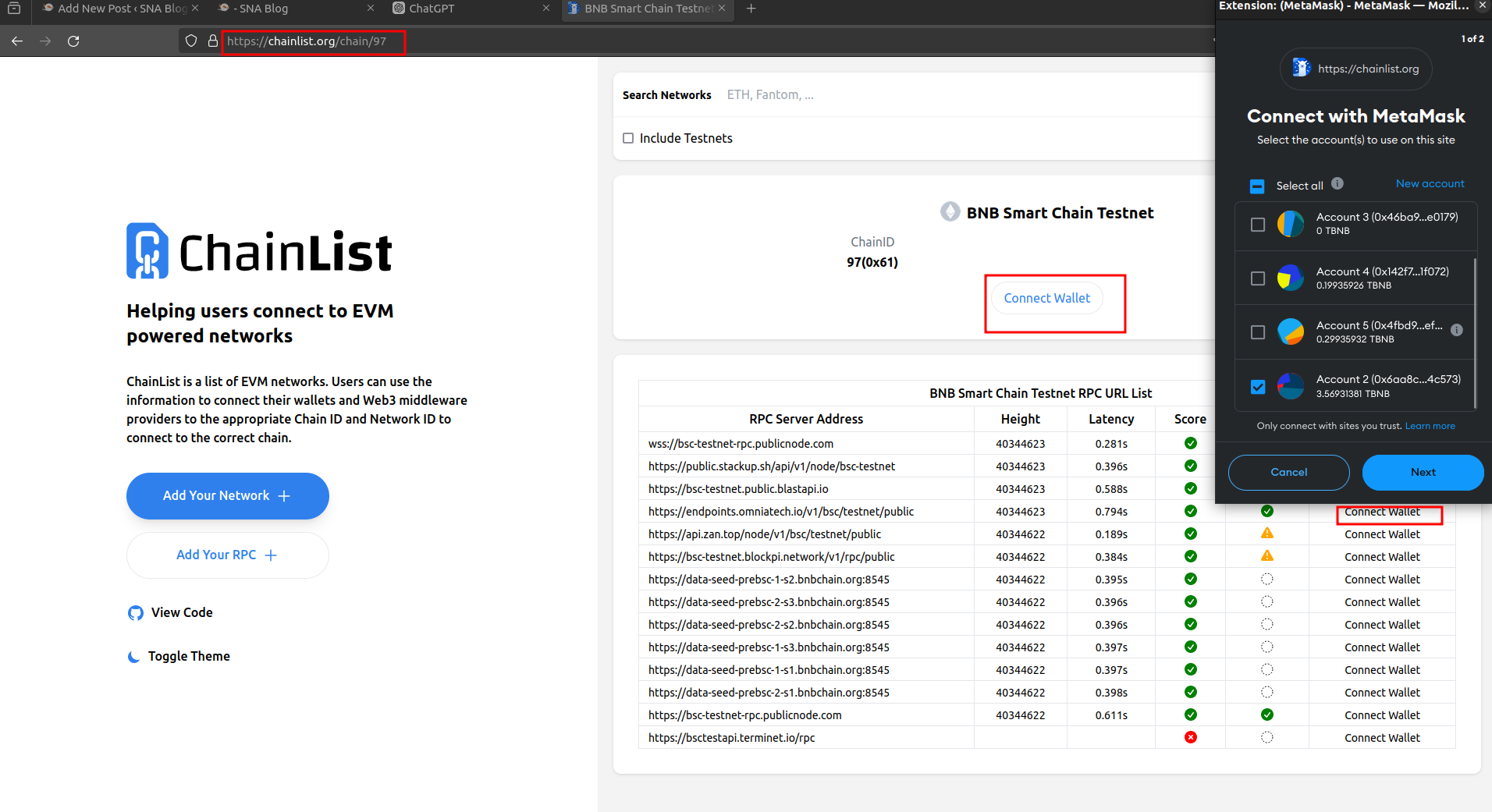 Metamask Connection